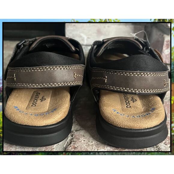 DOCKERS MEN'S Fusion Memory Foam Footbed Dark Brown Size 10 NEW - Picture 5 of 7